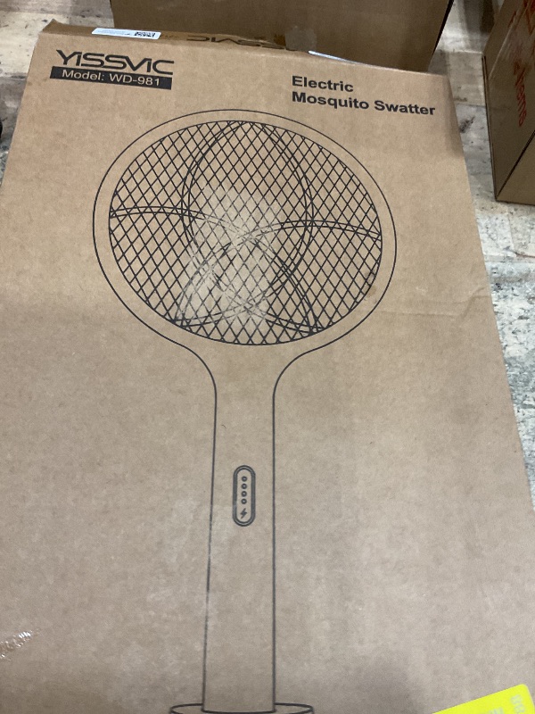 Photo 1 of YISSVIC Electric Fly Swatter Bug Zapper Racket Dual Modes Mosquito Killer with Purple Mosquito Light Rechargeable for Indoor Home Office Backyard Patio Camping