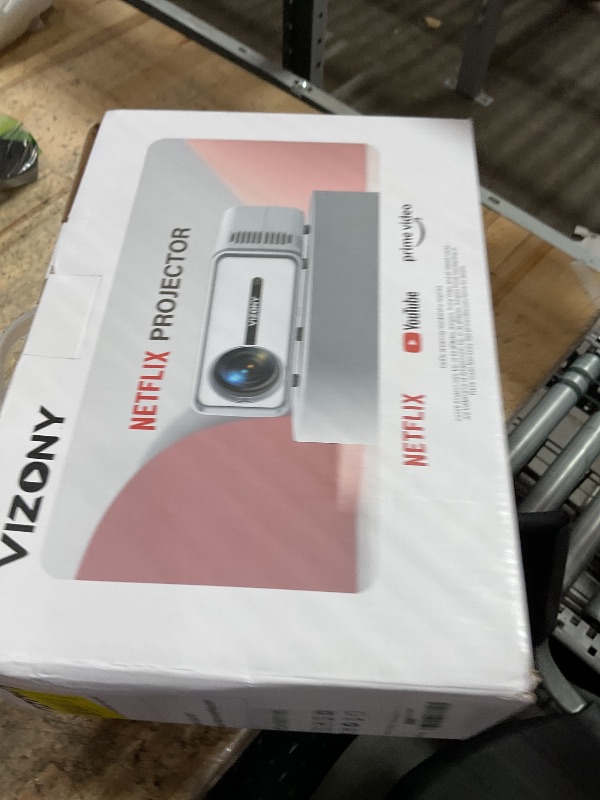 Photo 1 of [Netflix Licensed/Dolby Audio] Smart Projector with WiFi and Bluetooth, VIZONY Native 1080P Projector with Apps Built in Netflix, Youtube, Hulu, Disney+, Portable Mini Projector for Indoor/Outdoor