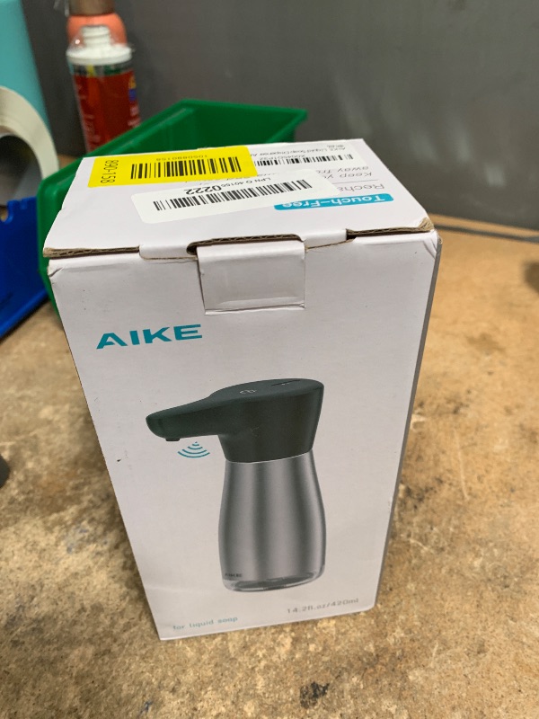 Photo 1 of AIKE Magnetic Charging Waterproof Automatic Soap Dispenser for Liquid Soap Spot Resist Stainless Finish 14fl.oz. Model AK1337