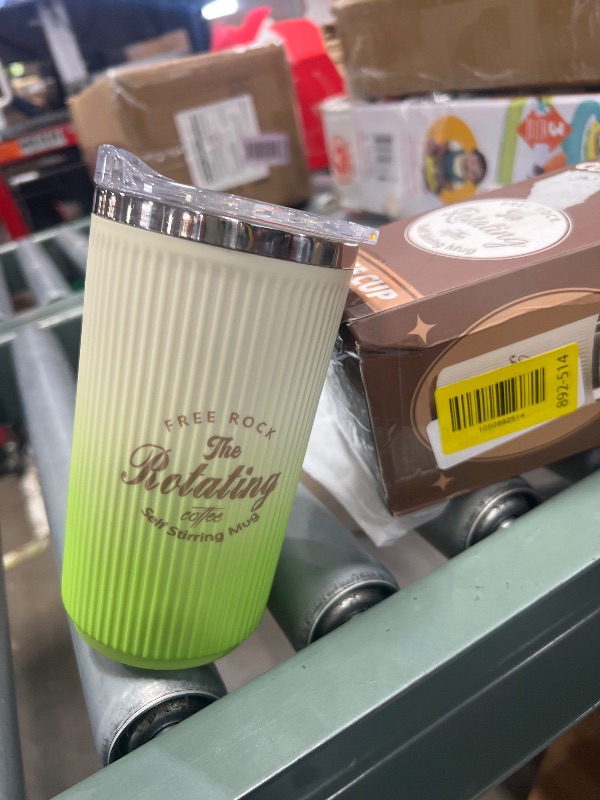 Photo 1 of (missing power cord) Self Stirring Coffee Mug With Lid 500ML Automatic Magnetic Self Stirring Cup 16.9 Oz Rechargeable Auto Mixing Cup 