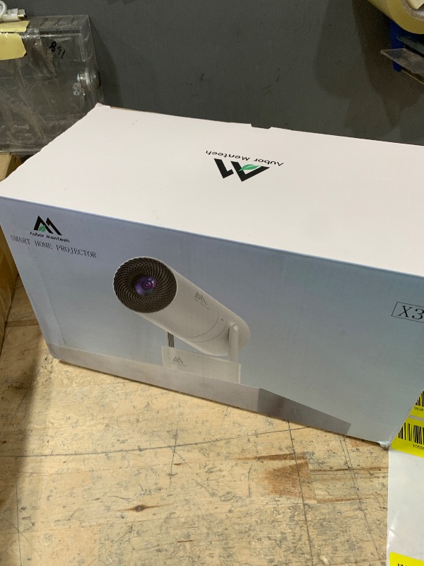 Photo 1 of [Built-in Battery] Mini Projector with Wifi and Bluetooth, Rechargeable Portable Outdoor Smart Projector with Support 4K Decoding, Electric Focus Home Theater for Phone, White