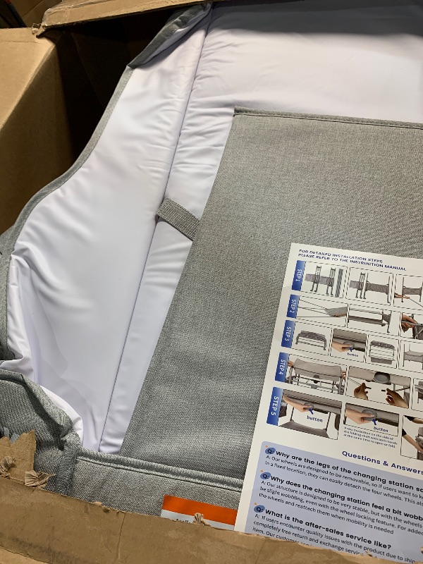 Photo 1 of (see all images) Saryocy Baby Changing Table, Versatile Folding Changing Table, Waterproof Diaper Changing Station, Adjustable Height with 2 Drawers