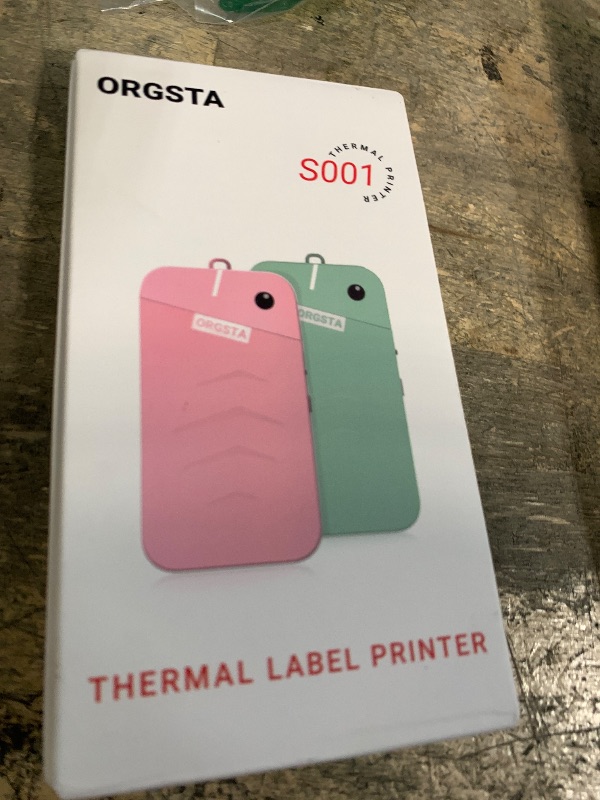 Photo 1 of ORGSTA S001 Label Maker Machine with Tape, Portable Bluetooth Label Maker for Home and Office Organization, Thermal Label Printer Mini Sticker Maker with Multiple Templates, Pink