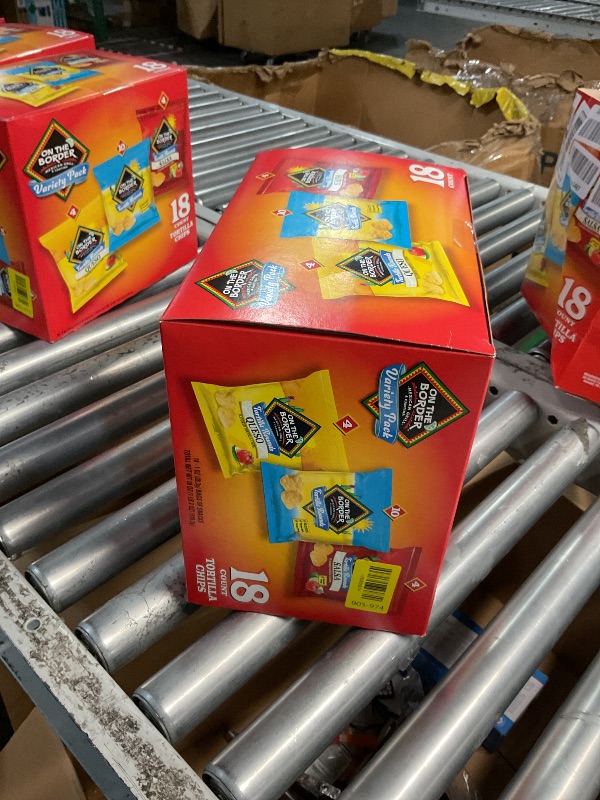 Photo 1 of *** EXPIRATION: February 9, 2026 *** On The Border Tortilla Chips Variety Pack, 18 Count Single-Serve Bags (1 oz Each) – Includes Tortilla Rounds, Queso Flavored Tortilla Rounds, and Salsa Flavored Tortilla Rounds – Perfect for Snacking, Lunches, and On-t