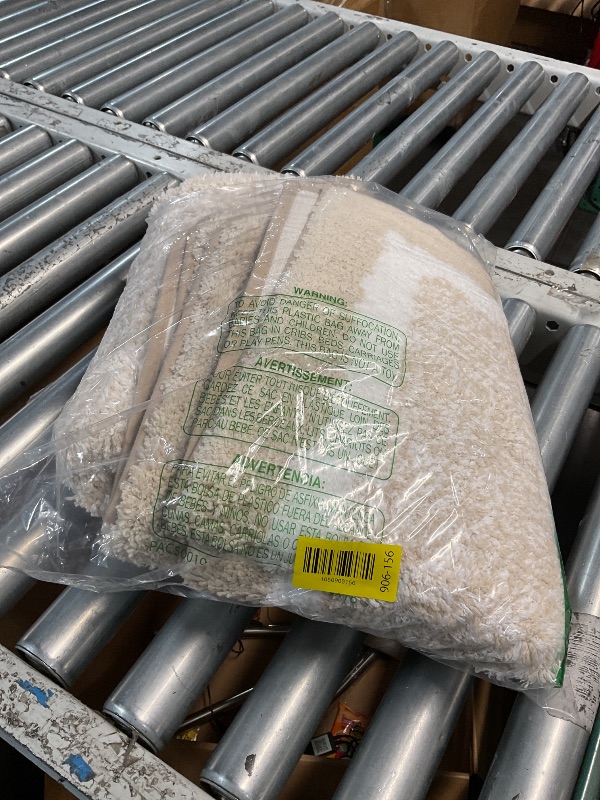 Photo 1 of Pauwer Bathroom Rugs Sets 3 Piece Bathroom Shower Rugs with U-Shaped Contour Toilet Mat Absorbent Microfiber Plush Bath Mats Non Slip Bath Rugs Machine Washable Shaggy Bath Floor Mats, Light Beige