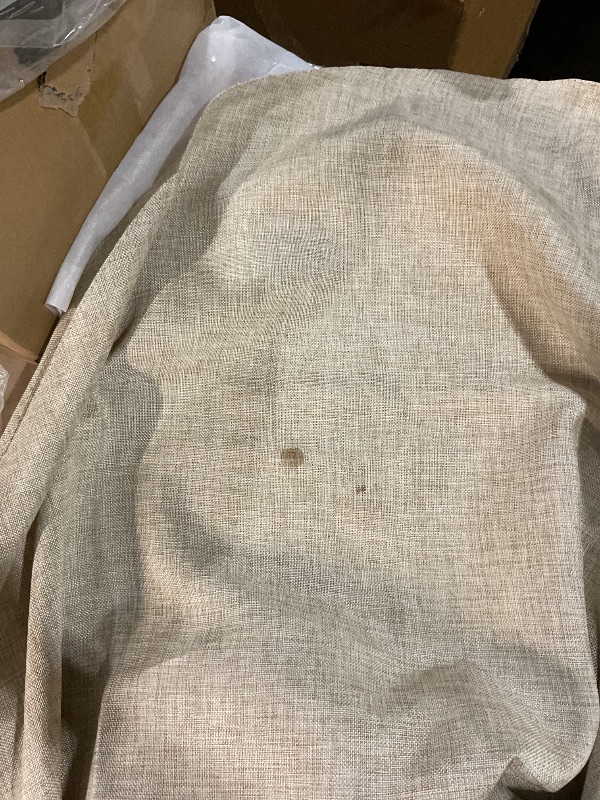 Photo 1 of **Small stain**Hiasan Round Linen Tablecloth 60 Inch - Table Cloth Round Tablecloth Wrinkle and Stain Resistant Washable Polyester Fabric for Dining Room Kitchen Party, Beige