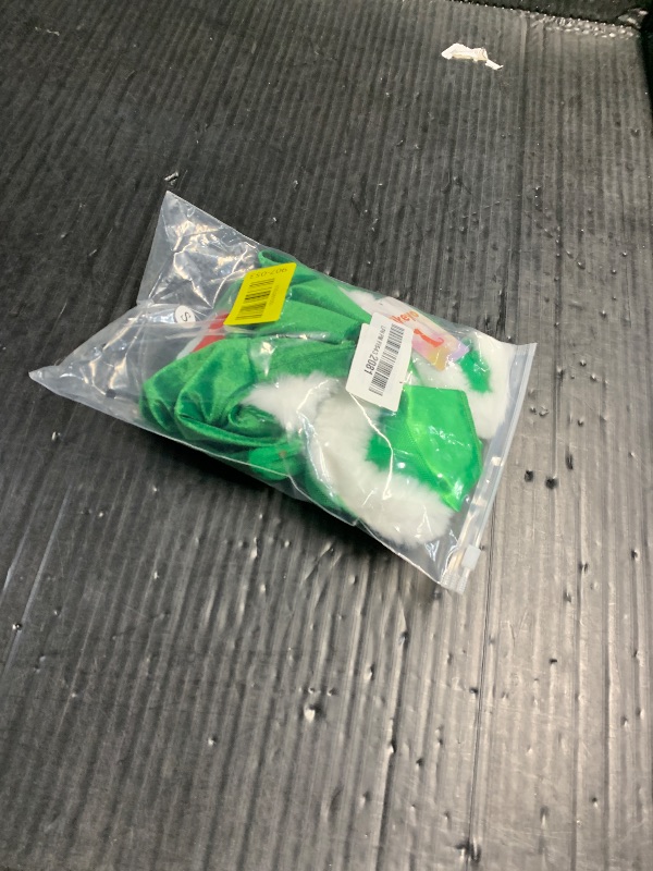 Photo 1 of **FACTORY SEALED**Dog Christmas Sweater Dress, LED Light Pet Christmas Outfit, Pet Clothes for Small Dogs Girl, Lightweight Velvet Puppy Dresses, Puppy Cat Apparel (Small, Green)