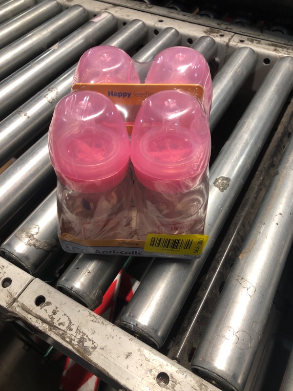 Photo 1 of *****STOCK PHOTO REFFRENCE ONLY***** Dr. Brown's Natural Flow Anti-Colic Options+ Wide-Neck Baby Bottles 5 oz/150 mL,with Level 1 Slow Flow Nipple, Pink 4 Pack, 0m+