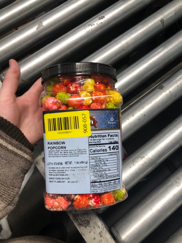 Photo 1 of *****07/01/27**** Gourmet Rainbow Colored Popcorn by It's Delish, 16 Oz Jumbo Container | Bulk Colorful Popcorn Snack - Fruity Flavored Air Popped Corn Fun Confetti | Birthday Party, Events – Gluten Free, Vegan, Kosher
