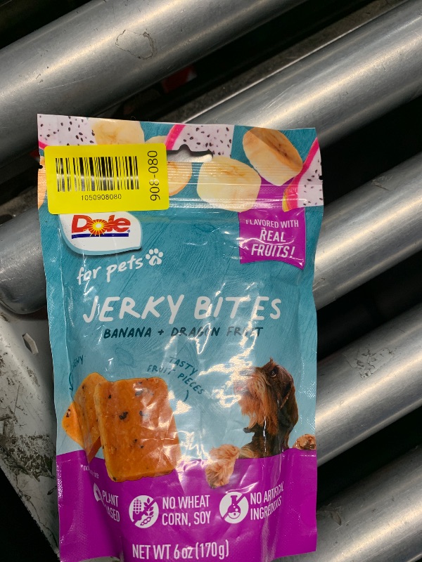 Photo 1 of *****best by 08/05/26***** Dole for Pets Fruit Jerky Bites Dog Treats, Banana and Dragon Fruit, 6oz | Flavored with Real Fruits, No Wheat, Corn, Soy, Artificial Flavors, Colors, or Preservatives