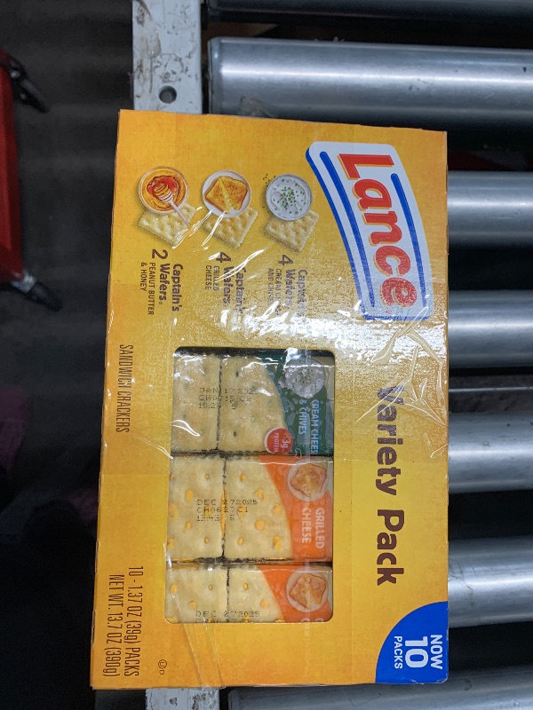 Photo 1 of ***** BEST BY 12/06/25****Lance Sandwich Crackers, Captain's Wafers, Variety Pack, 10 Individual Packs, 6 Sandwiches Each