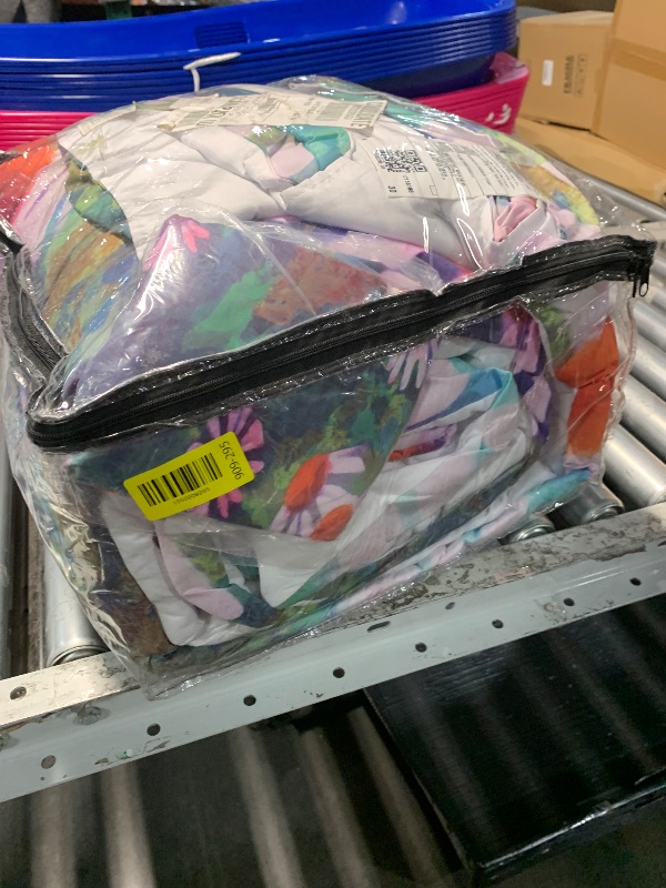 Photo 1 of ****stock photo reference only********Amazon Basics Soft, Plush 3 Piece Microfiber Kid's Comforter and Pillow Sham Set, Full/Queen, Purple Flowers, Bluish Pink, Lightweight, Floral