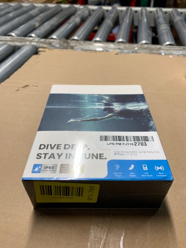 Photo 1 of ***FACTORY SEALED***Dnniakm Swimming Headphones, Bone Conduction Headphones Bluetooth 5.4, IPX8 Waterproof with 32GB MP3 Player, Open Earphones with Safelight, Underwater Headphone for Swimming, Night Running, Cycling