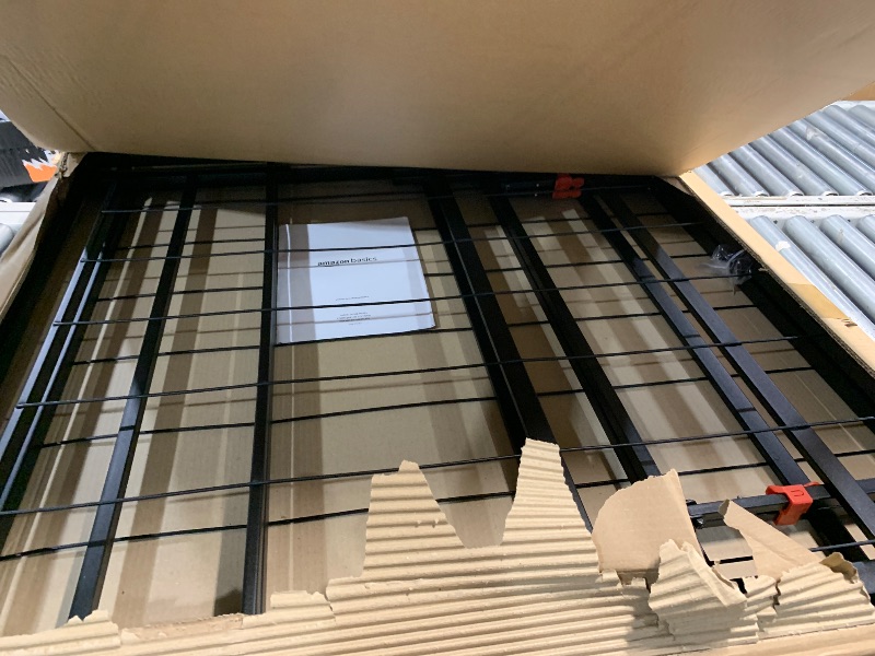 Photo 3 of Amazon Basics Bed Frame with Storage, Foldable Metal Platform, Sturdy Steel, No Box Spring Needed, 14 inches High, Tool-Free Setup, King Size, Black