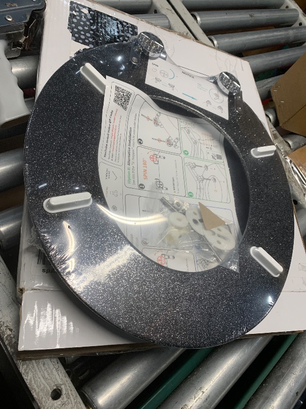 Photo 1 of ***FACTORY SEALED***Angol Shiold Glitter Toilet Seat Molded Wood Round Toilet Seat with Quietly Close and Quick Release Hinges, Easy to Install also Easy to Clean (Round 16.5'', Black)