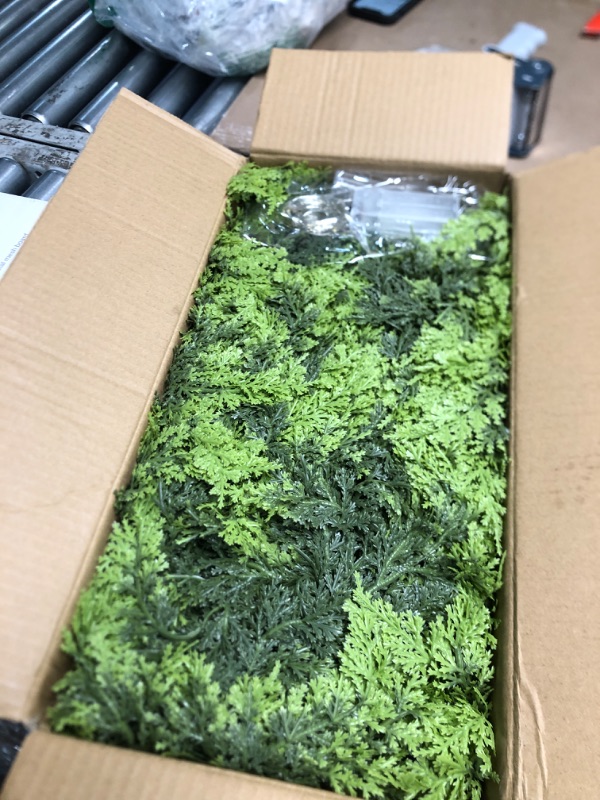 Photo 1 of ?2 Pcs? 9FT Cedar Garland with Lights, Prelit Christmas Garland Artificial Realistic, Real Touch Pine Christmas Garland for Mantle Stairs Outdoor Decoration, Battery Operated Faux Greenery Garlands