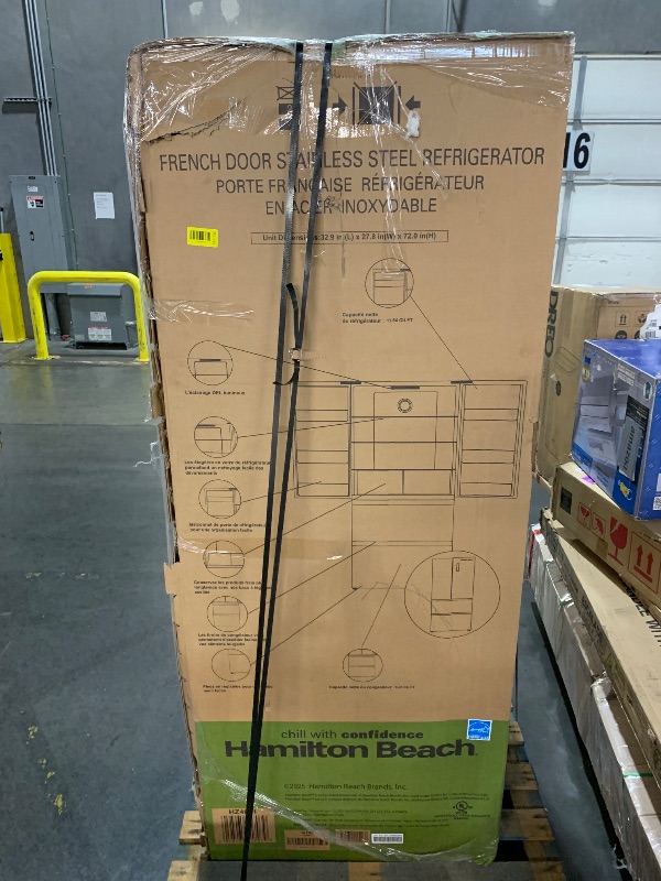 View 2 of ***FACTORY SEALED***
Hamilton Beach HBFR1504 Full Size Counter Depth Refrigerator with Two Freezer Drawers, 17.9 cu ft, Stainless