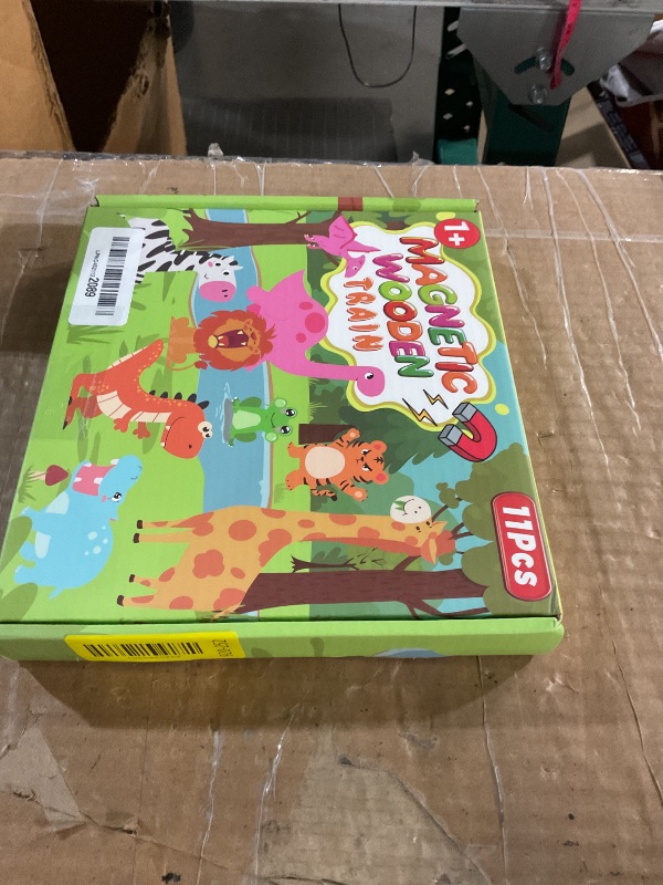 Photo 1 of ***(MISSING A 3 AND IT HAS 2 2S)***11 Pcs Magnetic Train Set Montessori Toys for Toddlers Boys Girls, Wooden Animals Preschool Learning Activities Educational Sensory Toys Stocking Stuffers Birthday Gifts