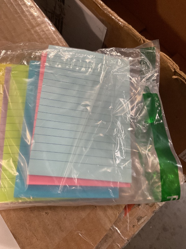 Photo 1 of (8 Pads) Lined Sticky Notes 4x6 in Post, 8 Colors Self Sticky Notes Pad Its, Bright Post Stickies Colorful Big Rectangular Sticky Notes for Office, Home, School, Meeting, 40 Sheets/pad