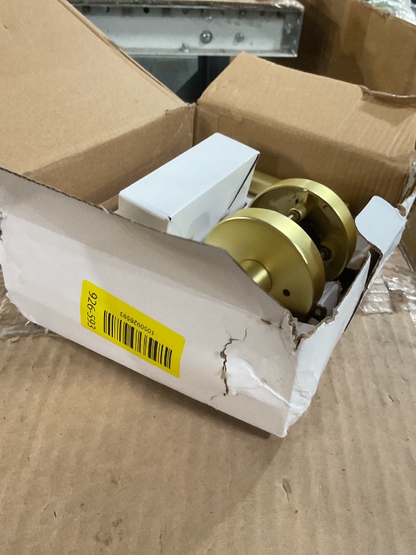 Photo 1 of ***missing screws******paint on handle***Goldenwarm 1 Pack Gold Door Handles Interior, Brushed Gold Privacy Lever Door Handle, Heavy Duty Interior Bedroom Door Lever Pack, Door Handles for Bathroom