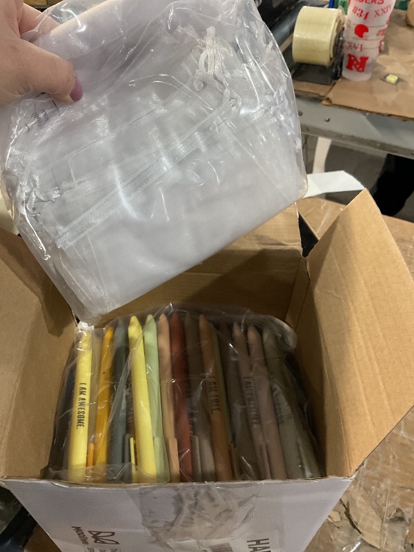 Photo 1 of Mooliwe 96 Set/192 Pcs Positive Affirmation Gift Set Gratitude Notebooks with Pens Small Bags Motivational Encouragement Notepads Daily Affirmations Journal for Women Stress Relief Self Care (Rainbow)