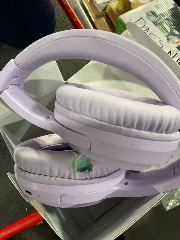 Photo 1 of **MISSING SOME FOAM**
JoySpark Kids Bluetooth Headphones, Lightweight Wireless Headphones for Kids, 85/94dB Volume Limited, 60 Hours Playtime, Bluetooth 5.3, Over-Ear Toddler Headsets with Built-in Mic-Purple
