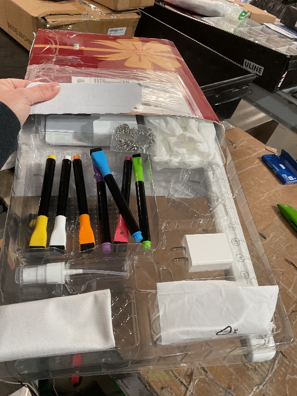 Photo 1 of **LOTS OF SCRATCHES ON BOARD** Lumiboard Led Drawing Board with 13 Light Effects, 13.7"x10" Rechargeable Glow Doodle LED Note Board with Colors, Neon Light Up Drawing Tablet Gifts for Kids for Christmas Birthday Gifts Presents