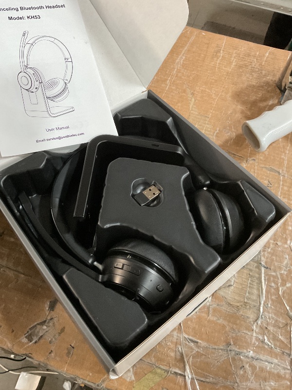 Photo 1 of (Upgraded Version) Wireless Headset, Bluetooth Headset with Noise Cancelling Microphone, Best Headphones with Mic Mute & USB Dongle for PC/Computer/Laptop/Cell Phones/Remote Work/Call Center