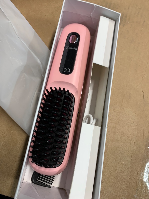 Photo 1 of (missing clips)(see images) Go Brush Pro 2025 Hair Straightener Brush 300 Million Negative Ionic Portable Hair Straightener Comb