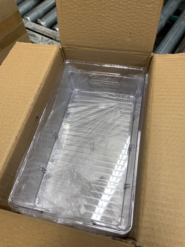 Photo 1 of (used)(incomplete) Stackable 6 Pack Snack Organizer for Pantry Shelf,Clear Pantry Organizers and Storage Bins for Fridge,Office,Cupboard