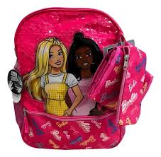 Photo 1 of Barbie 5-Piece 16" Backpack set featuring Barbie and Friends.