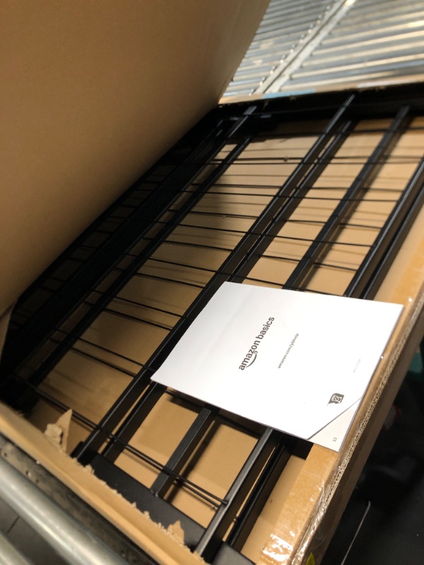 Photo 1 of Amazon Basics Foldable Metal Platform Bed Frame with Tool Free Setup, 14 Inches High, Sturdy Steel Frame, No Box Spring Needed, Twin XL, Black