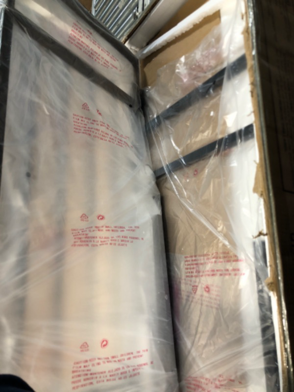 Photo 1 of (used)(missing instructions) KEIKI Queen Size Metal Loft Bed Frame with Convertible Staircase, Built-in Storage Shelves and Wardrobe, Loft Bed with Solid Slats