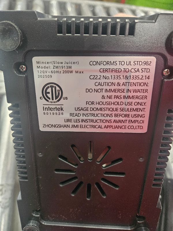 Photo 1 of **LID MUST BE OPEN WHEN ASSEMBLING TO FUNCTION** WHUTO Cold Press Juicer, Wide Feed Chute Juicer Machines, Stainless Steel Slow Masticating Juicers Easy to Clean, Vegetables & Fruits Juice Extractor, High Juice Yield, Silver Color Knob