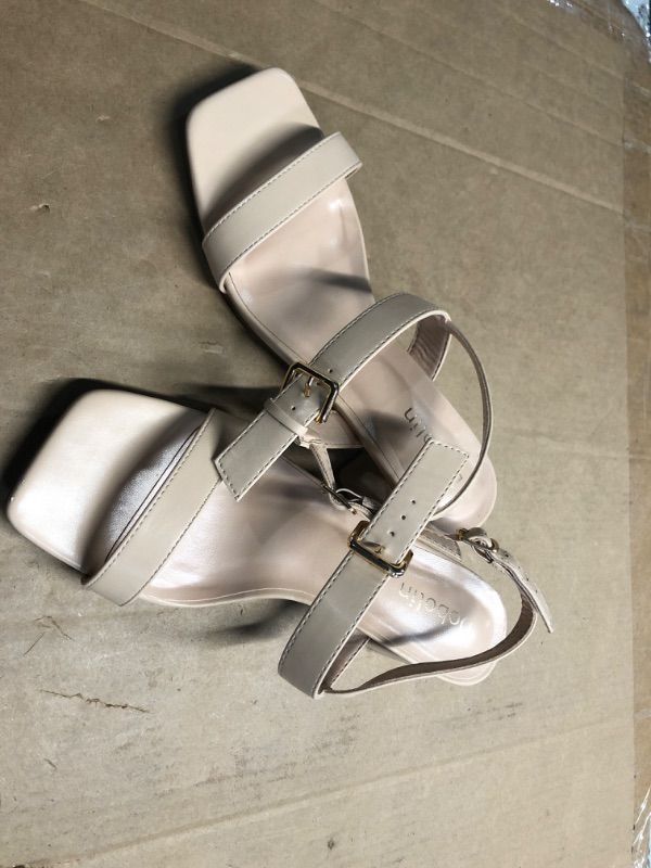 Photo 1 of ***DAMAGED - SEE NOTES/PICTURES***
DOBOLIN Women's Wide Width Heels Square Open Toe Sandals Ankle Strap Heeled Sandals 2-Inch Dress Shoes Chunky Low Heels Comfortable Dressy Party Wedding Bridal Nude Size 8.5W