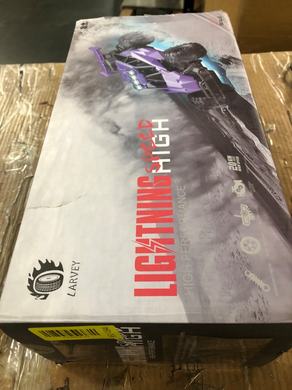 Photo 1 of LARVEY 1:16 Scale Remote Control Car, 20 Km/h High Speed Remote Control Truck Off Road RC Monster Vehicle with LED Headlights and Chassis Lights, Electric Toy for Boys Kids and Adults