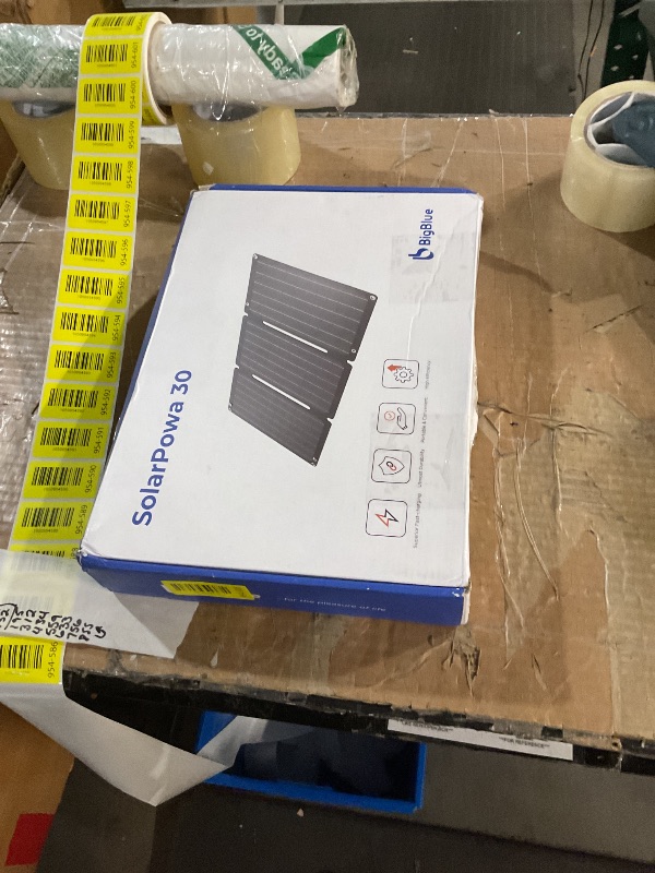 Photo 1 of [Upgraded] BigBlue 30W Solar Panel Charger with Fast Charging USB-A and USB-C, DC Ports, SolarPowa 30 Portable Solar Panel, IP68 Waterproof, Compatible with iPhone, Samsung, iPad, Small Power Station