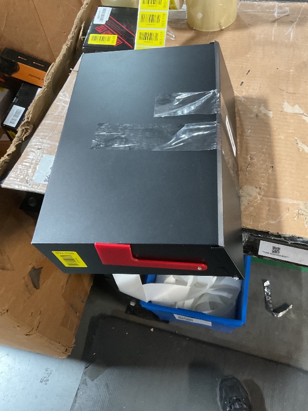 Photo 2 of VERSASKY Wall-Mount Mailbox for Outside, Large Capacity Rust-Proof Mail Box with Stay-Open Lid & Red Flag Kit, Galvanized Steel Weather-Resistant Post Box for House Outside, 10.5"x4.3"x14.2", Black