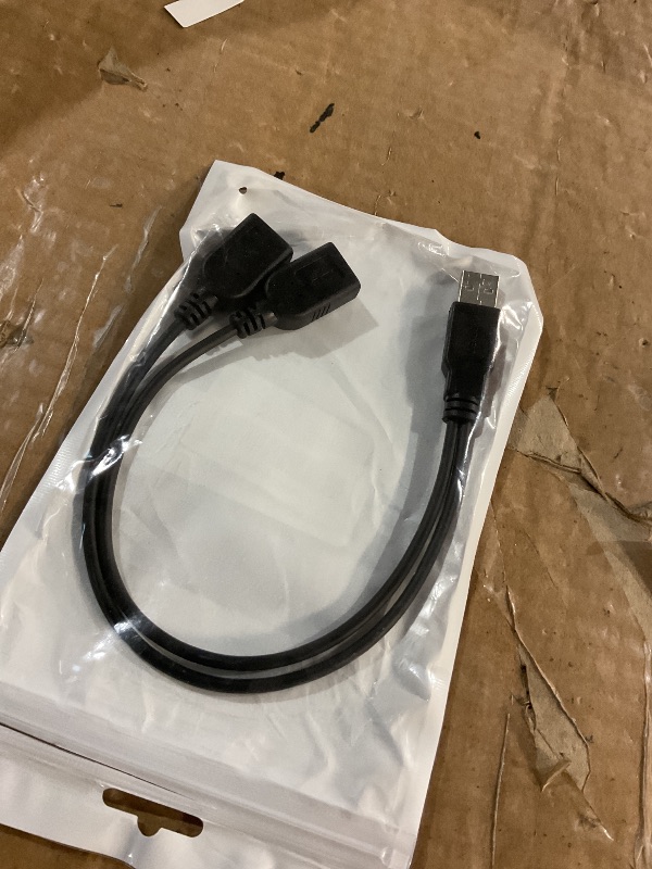 Photo 1 of ?2025 Upgraded? USB 2.0 A Male to 2 Dual USB Female Jack Y Splitter Hub Power Cord Extension Adapter Cable(Not Supporting CarPlay and Android Auto)