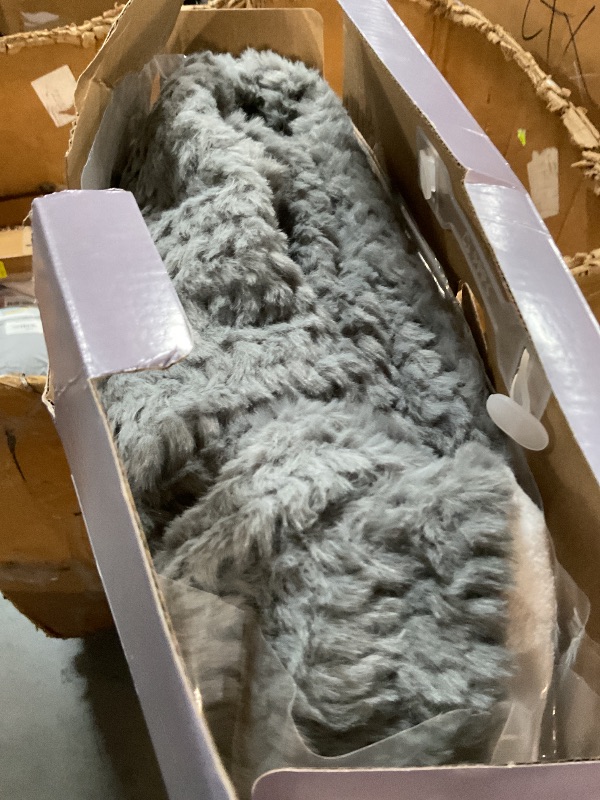 Photo 1 of Heated Blanket Electric Blanket,Cozy Faux Rabbit Fur & Soft Flannel Warm Heater Throw Blanket with 5 Fast Heating Levels &10Hours Auto-Off Over-Heat Protection?50" x 60" (Grey)