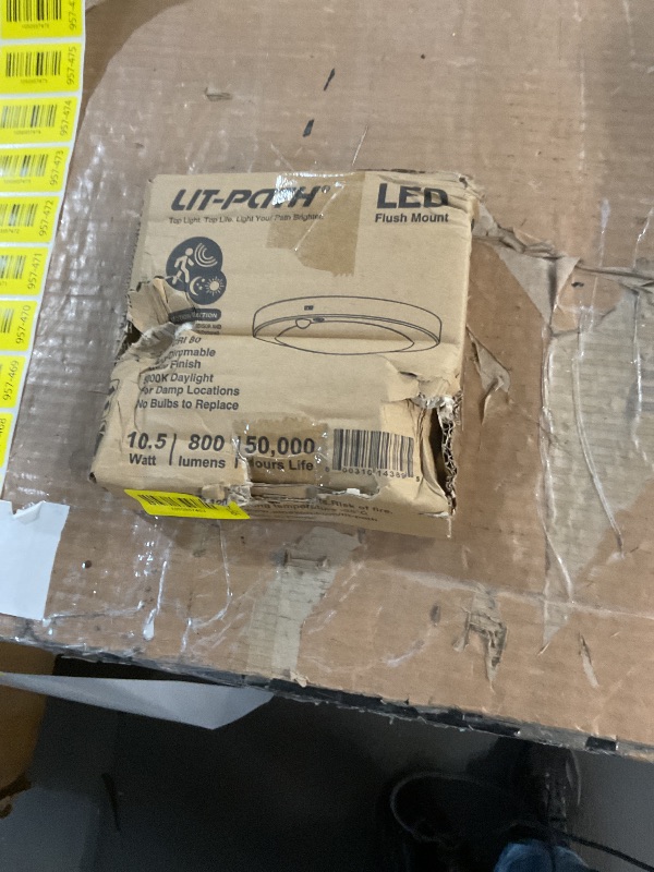 Photo 1 of -Path Led Flush Mount Ceiling Light, Closet Lighting Fixture with Motion Sensor and Dusk to Dawn, 10.5W, 800 Lumen, 6.2 Inch, Anti-Rust Galvanized Housing, White Finish 5000K 1-Pack
