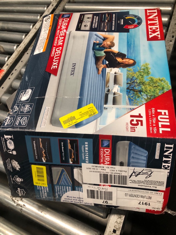 Photo 1 of ***(HEAVILY USED/ MINOR DAMAGE)***Intex 15" Essential Rest Dura-Beam Airbed Mattress with Internal Pump - Full