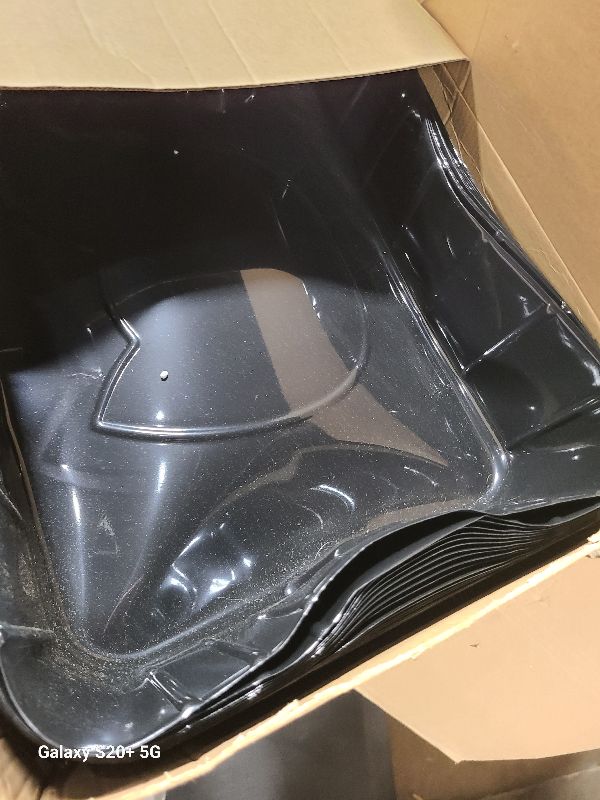 Photo 1 of 50 Pieces Disposable Litter Boxes for Cats Small Kitty Litter Box Litter Tray for Pets Plastic Litter Boxes for Indoor Cats Kitten Hamster Rabbit Guinea Pig Travel, 15.7 x 11.8 x 3 Inches, Black