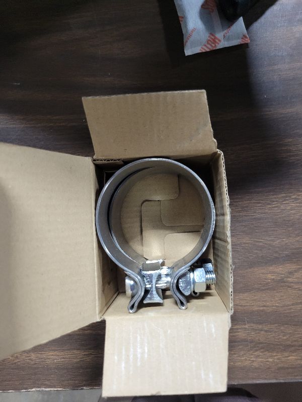 Photo 1 of 2.5 Inch Exhaust Clamp, 2.5" Narrow Band Muffler Clamp, Stainless Steel, 2pcs