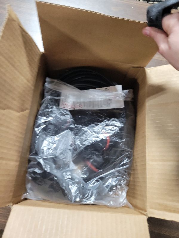 Photo 1 of 50FT Black Outdoor Extension Cord, Evenly Spaced 6 Outlets Plugs with Waterproof Cover, 16/3 SJTW Weatherproof Multiple Outlets Wire for Holiday Light and Halloween Christmas Decoration, ETL Listed