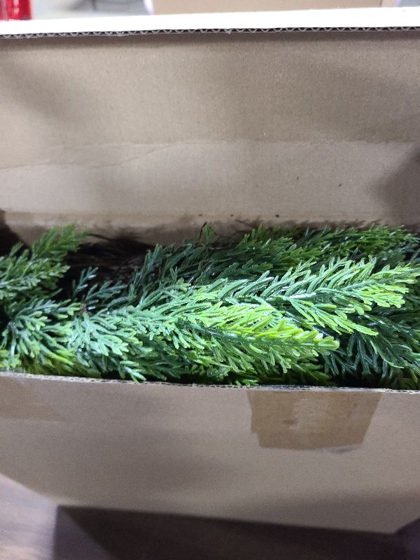 Photo 1 of 22 Inch Cedar Christmas Wreath - Christmas Wreaths for Front Door, Real Touch Artificial Green Faux Xmas Pine Cypress Wreaths for Home Indoor Outdoor Decor