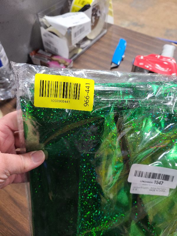 Photo 1 of 2 pcs Green Holographic Tablecloth 40" x 108" Christmas Table Cloth Shimmer Shining Plastic Metallic Table Cover for Jungle Safari St. Patrick's Day Baby Shower Birthday Party Decoration Supplies