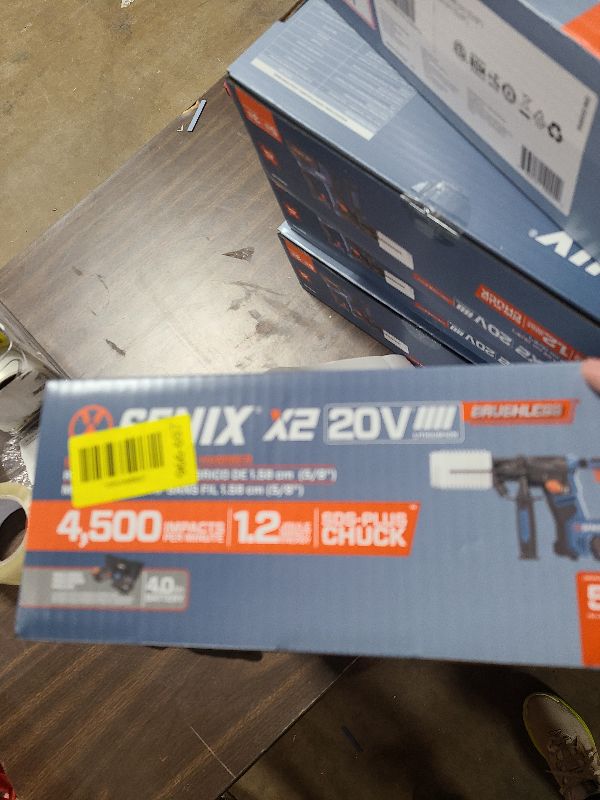 Photo 1 of SENIX X2 20 Volt Max* SDS-Plus Cordless 5/8" Rotary Hammer Drill with Brushless Motor, Auxiliary Handle, Dual Function, & Vibration Control, Includes Battery, Charger, & Storage Bag (PDRX2-M2)