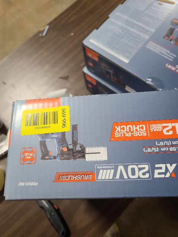 View 2 of SENIX X2 20 Volt Max* SDS-Plus Cordless 5/8" Rotary Hammer Drill with Brushless Motor, Auxiliary Handle, Dual Function, & Vibration Control, Includes Battery, Charger, & Storage Bag (PDRX2-M2)