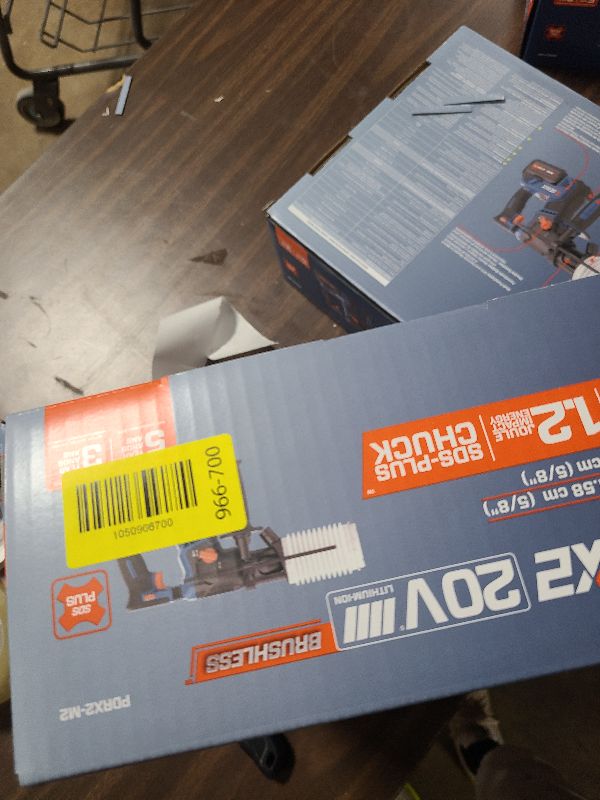 Photo 1 of SENIX X2 20 Volt Max* SDS-Plus Cordless 5/8" Rotary Hammer Drill with Brushless Motor, Auxiliary Handle, Dual Function, & Vibration Control, Includes Battery, Charger, & Storage Bag (PDRX2-M2)